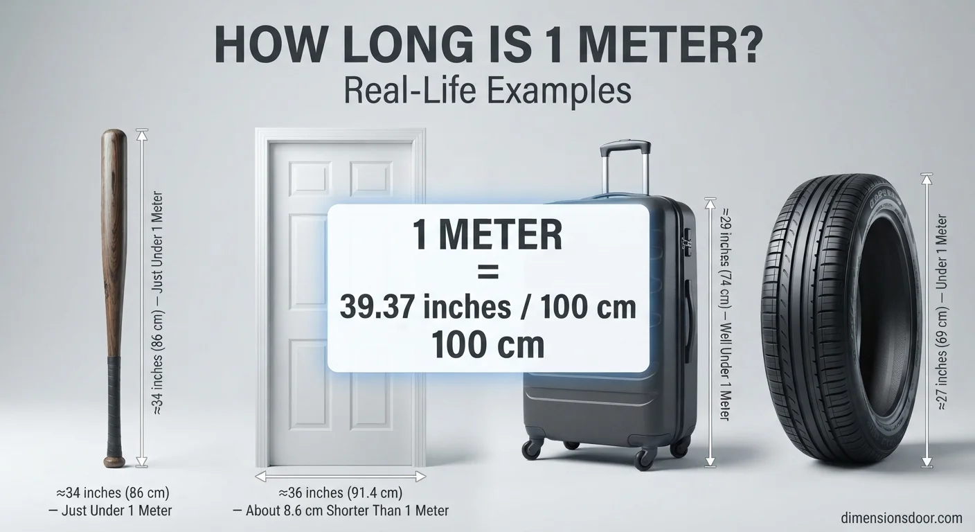 How Long Is 1 Meter? 15 Real-Life Examples, Comparisons & Visual Guide