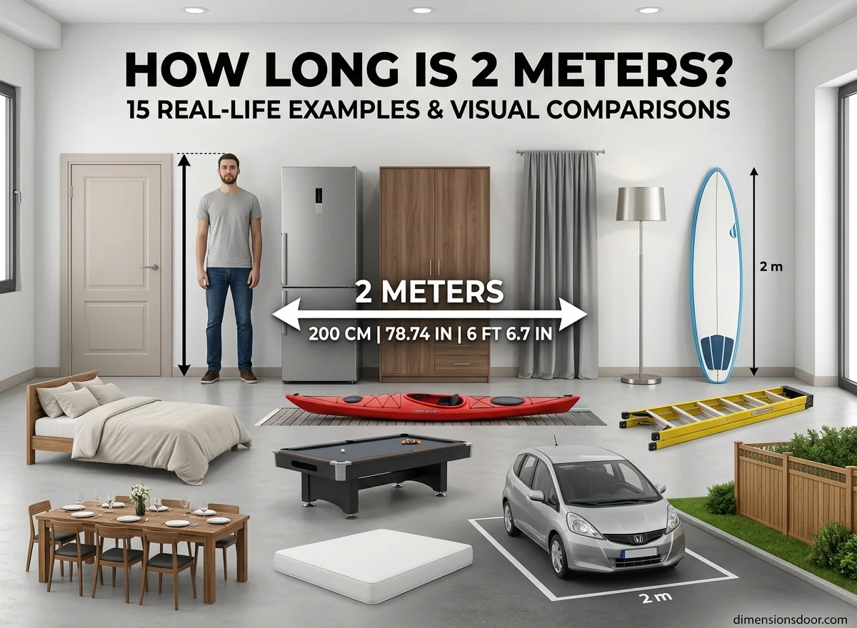 How Long Is 2 Meters? 15 Real-Life Examples, Comparisons & Visual Guide