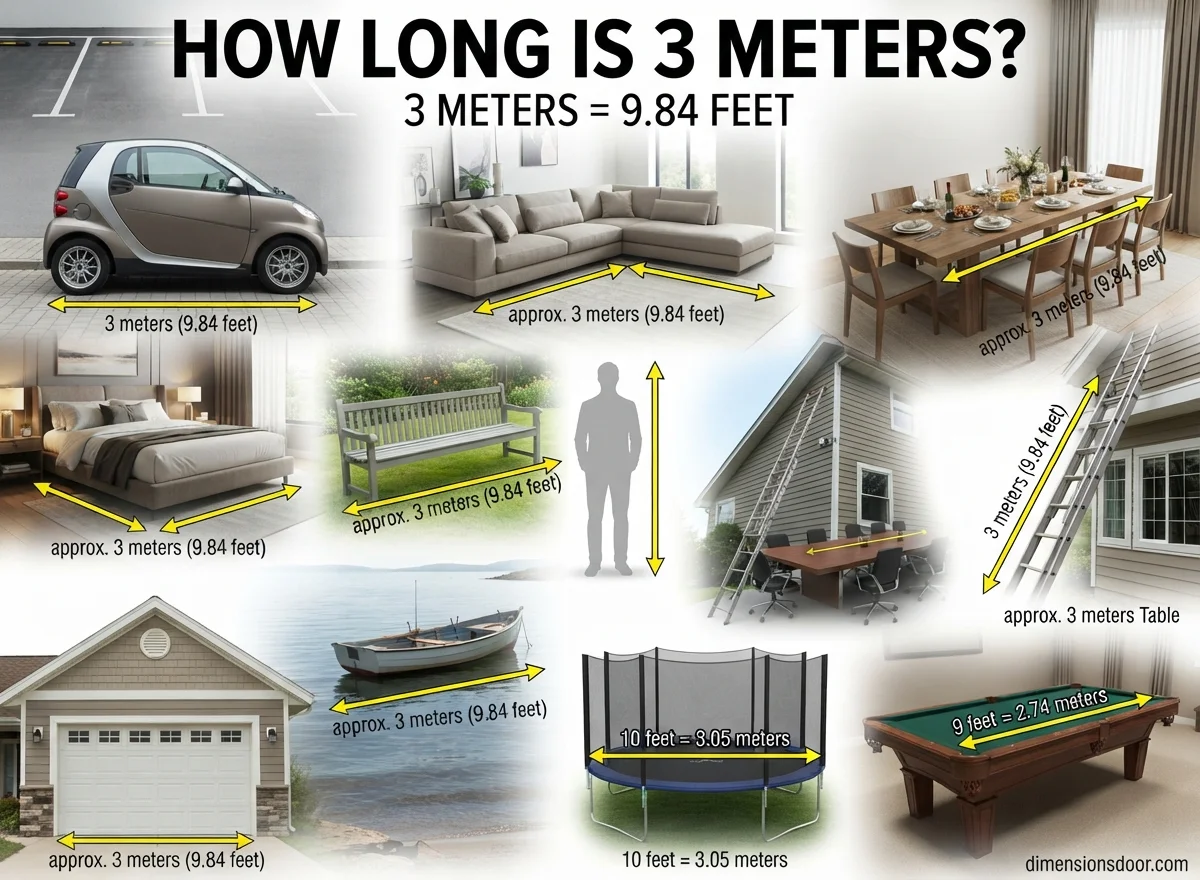 How Long Is 3 Meters? 15 Real-Life Examples, Comparisons & Visual Guide