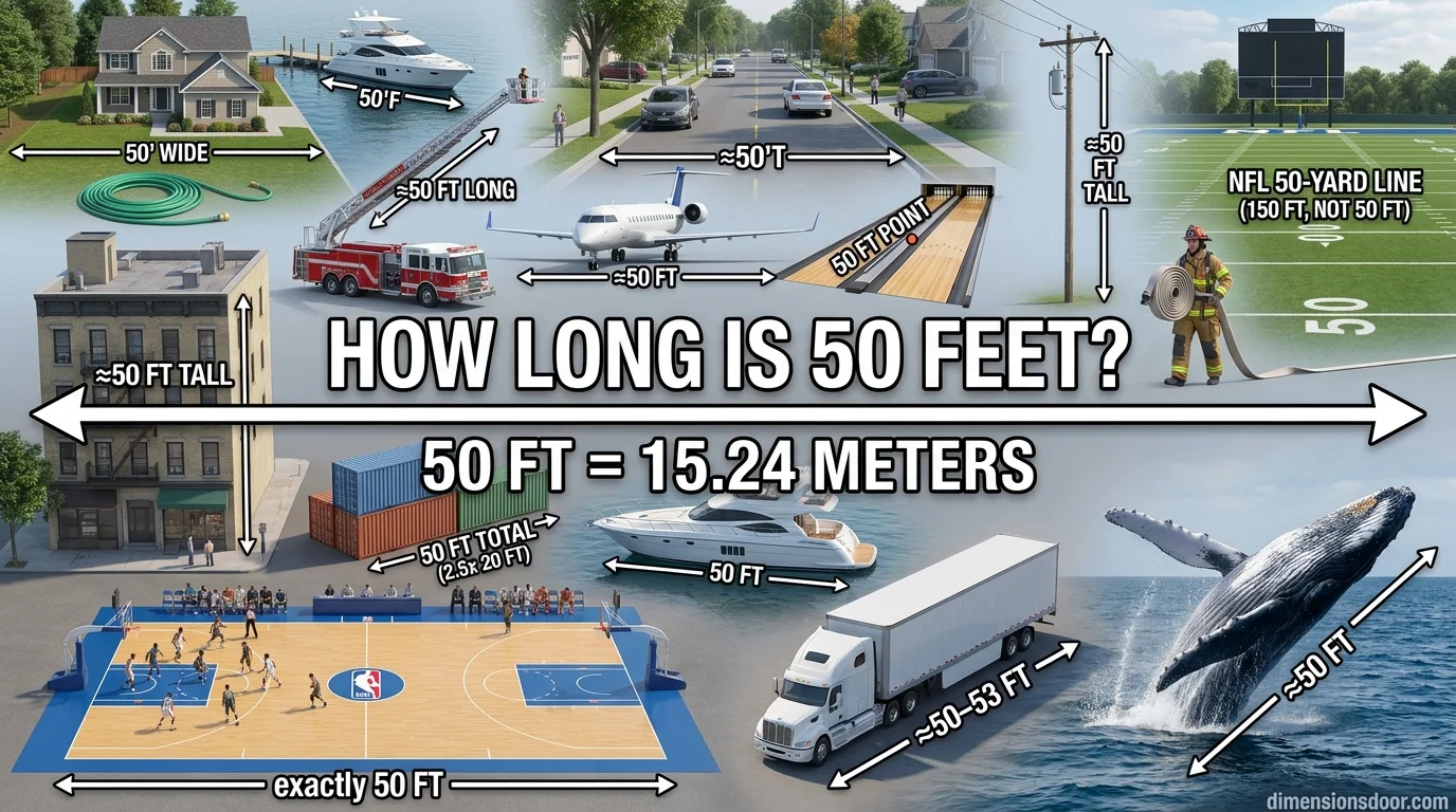 How Long Is 50 Feet? 15 Real-Life Examples, Comparisons & Visual Guide