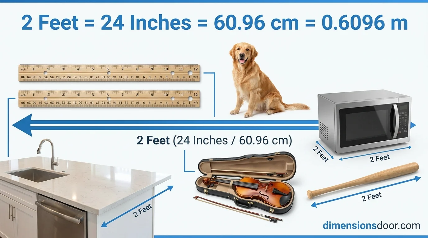 How Long Is 2 Feet? 15 Everyday Examples, Visual Comparisons & Easy Conversions (2026)